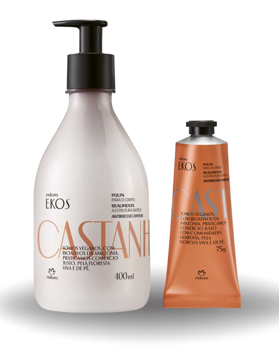 Kit Ekos Castanha: Hidratante Corporal 400ml + Creme de mao 75g