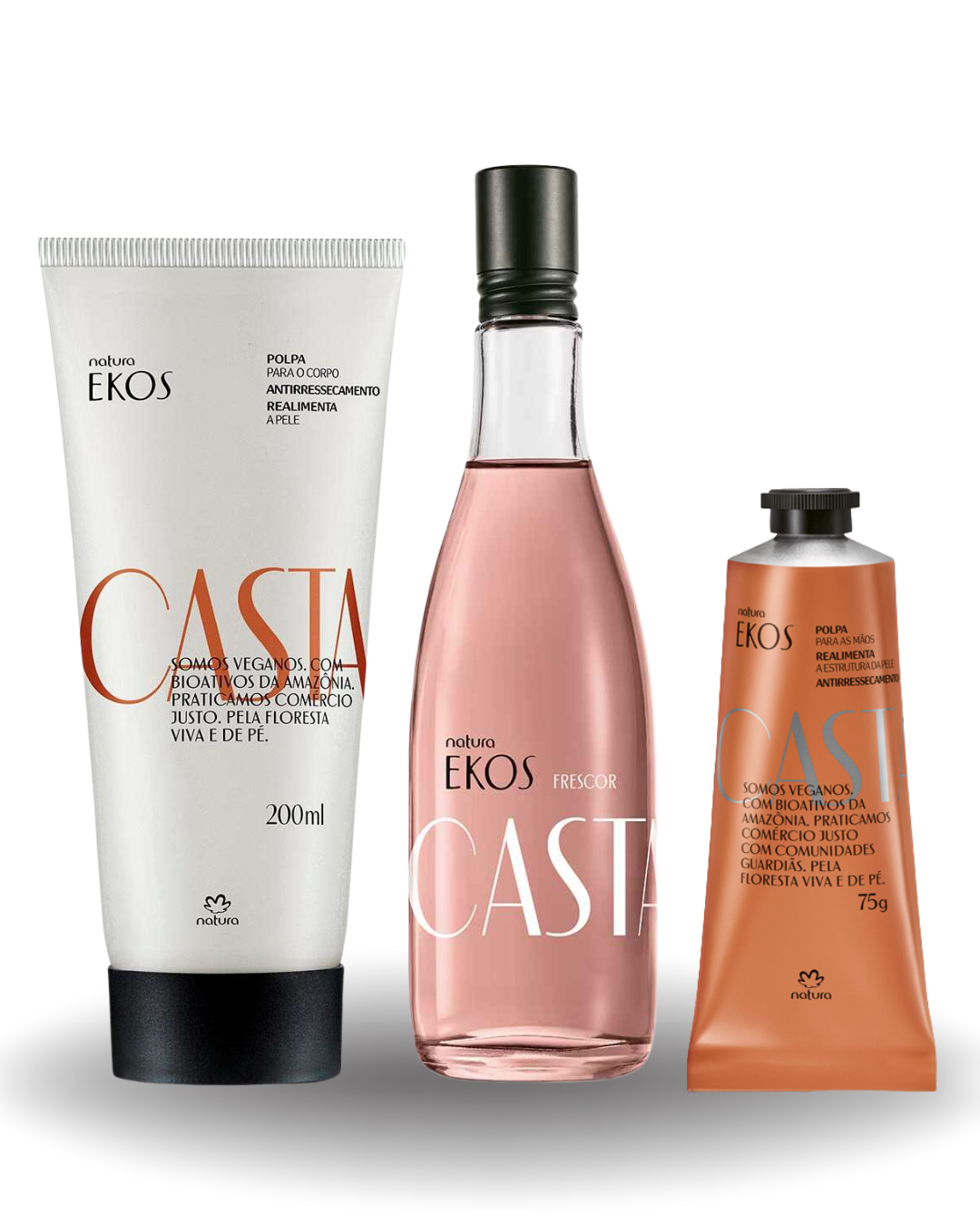 Kit Ekos Castanha: Hidratante Corporal 200ml + Creme de mao 75g + Frescor 150ml
