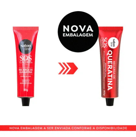 SOS Cachos Recarga de Queratina - Reparação Total 80g