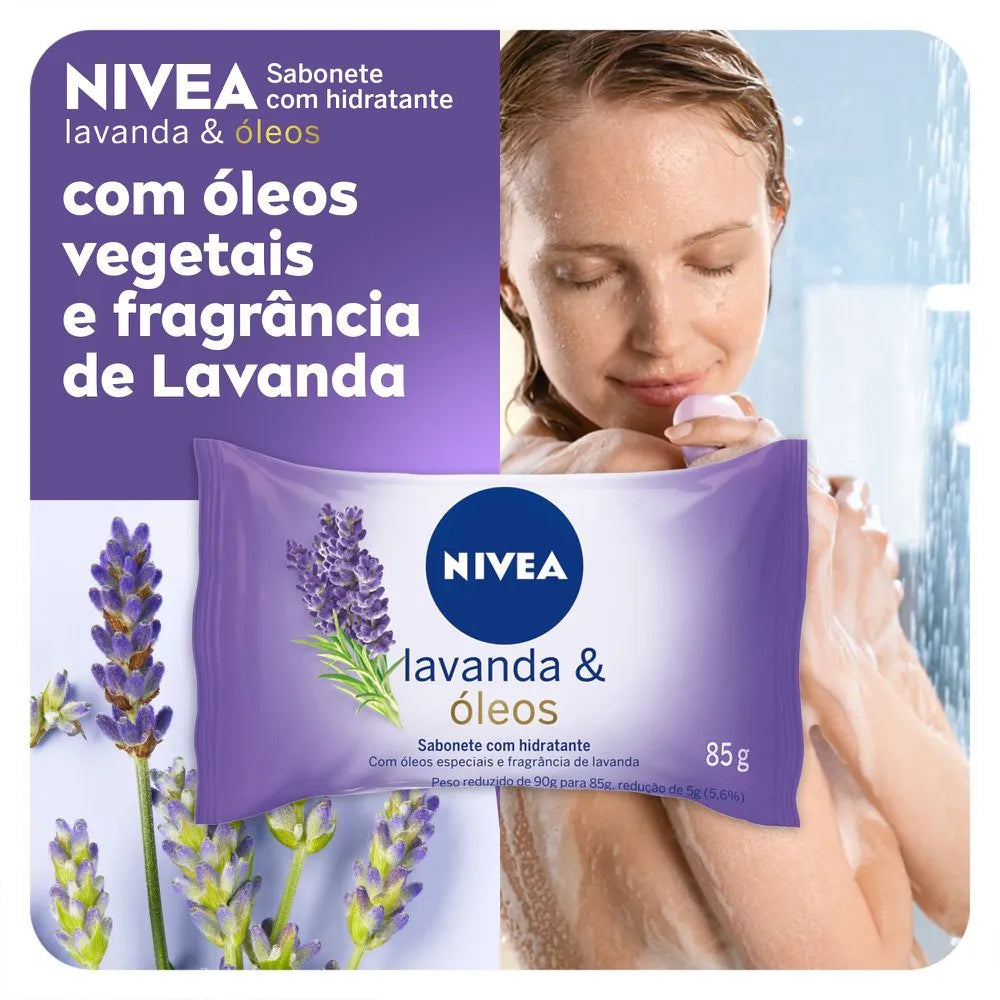 Sabonete Em Barra Hidratante Nivea Lavanda E Oleos 85g