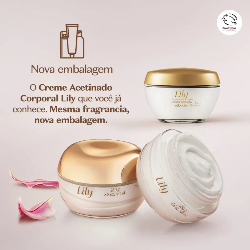 Creme Acetinado Hidratante Desodorante Corporal Lily, 250g