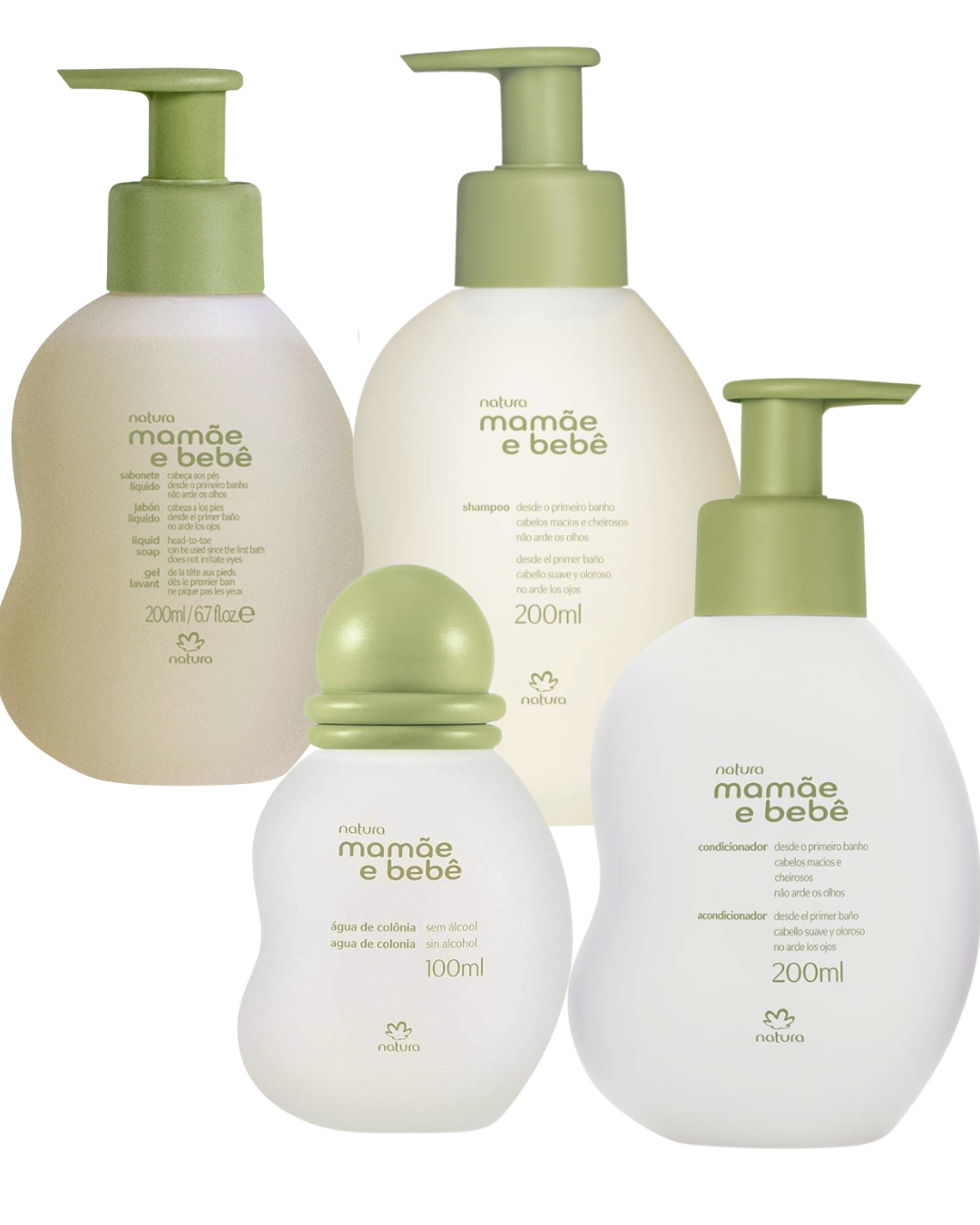 Kit Mamãe e Bebê: Shampoo +Condicionador + Sabonete liquido +Colonia